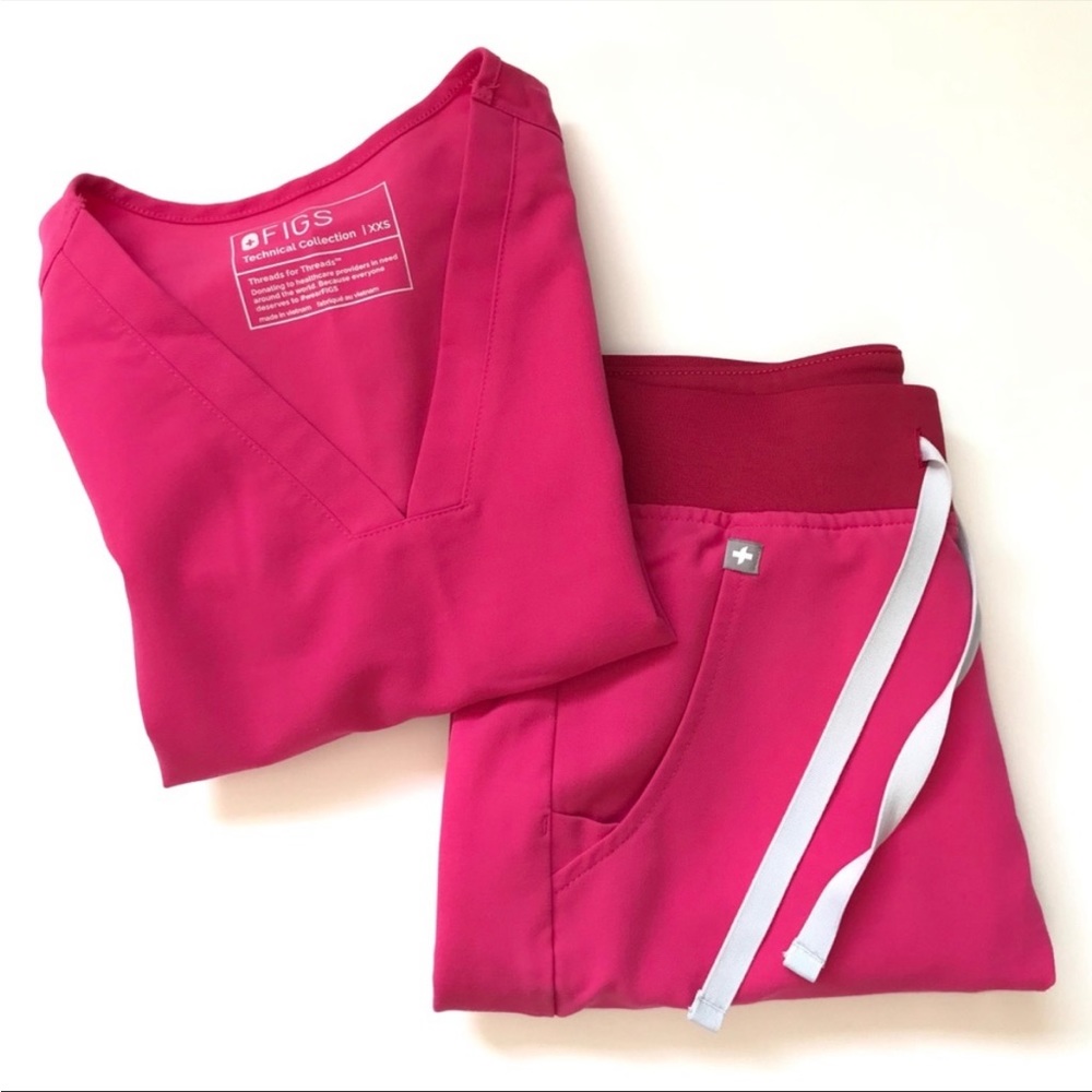 Figs “Shocking Pink” Scrub Set - XXS/XXSP